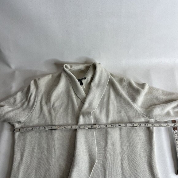 Eileen Fisher Womens Jacket Sweater Size Large Silk Collar Open Front - Picture 9 of 10